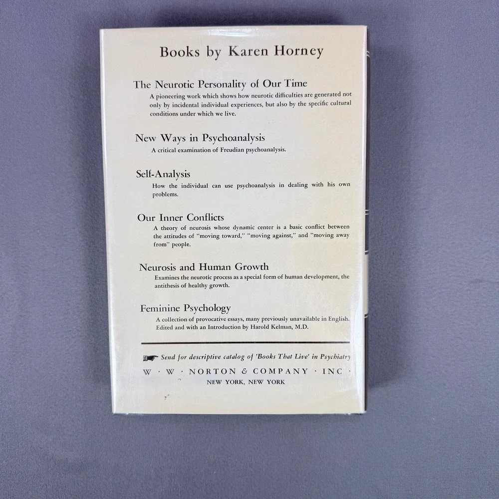 Karen Horney The‎ Neurotic Personality of Our Time Hardcover 1964 Psychology